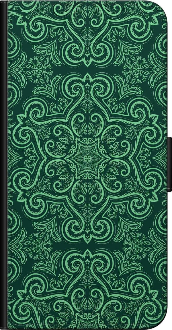 Kompatibelt Plånboksfodral till Xiaomi Redmi Note 9 Pro Gröna ornament grön