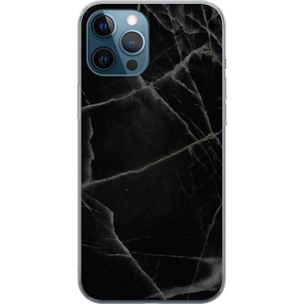 Apple iPhone 12 Pro Gennemsigtig cover Sort marmor