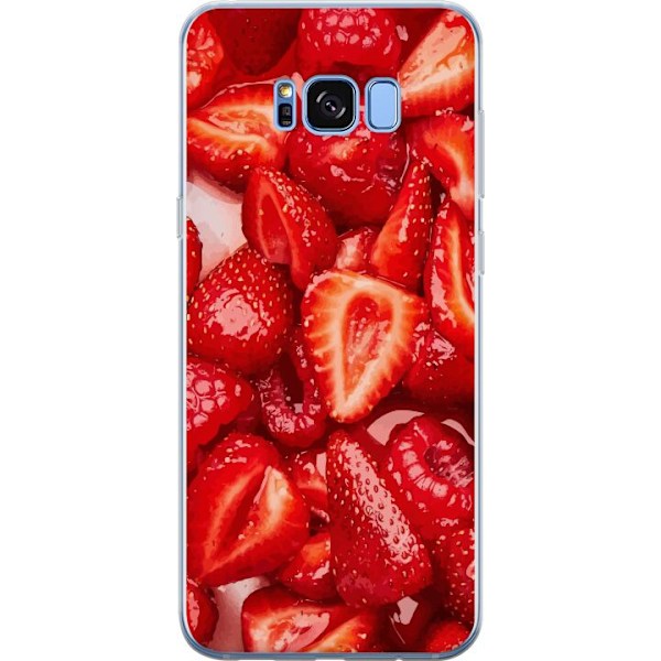Samsung Galaxy S8 Gennemsigtig cover Jordbærmønster - sødt motiv med sommerstemning