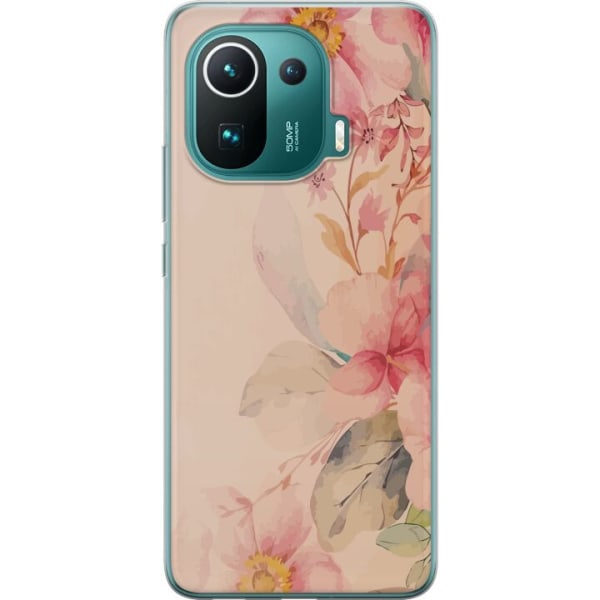 Xiaomi Mi 11 Pro Gennemsigtig cover Farverige Blomster