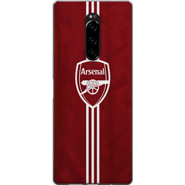 Sony Xperia 1 Läpinäkyvä kuori Arsenal Emblem Jalkapallo Premier League Seuravaakuna Punainen Valkoinen Ikoninen Fanit Lontoo Urheilu Motiivi