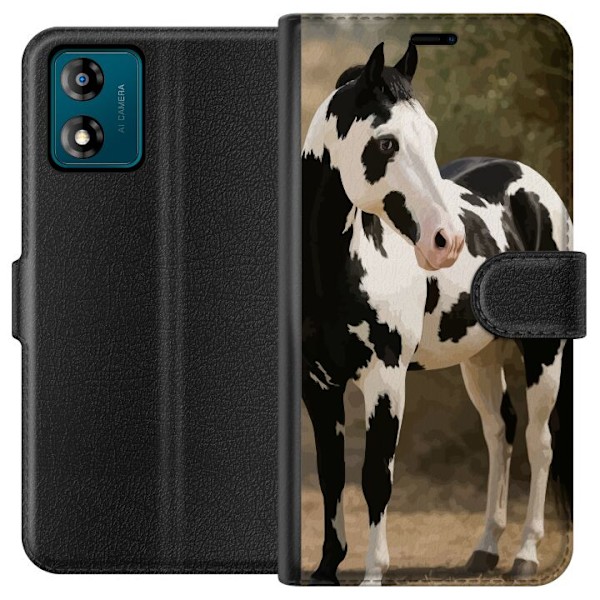 Motorola Moto E13 Plånboksfodral Vacker Häst – elegant ill