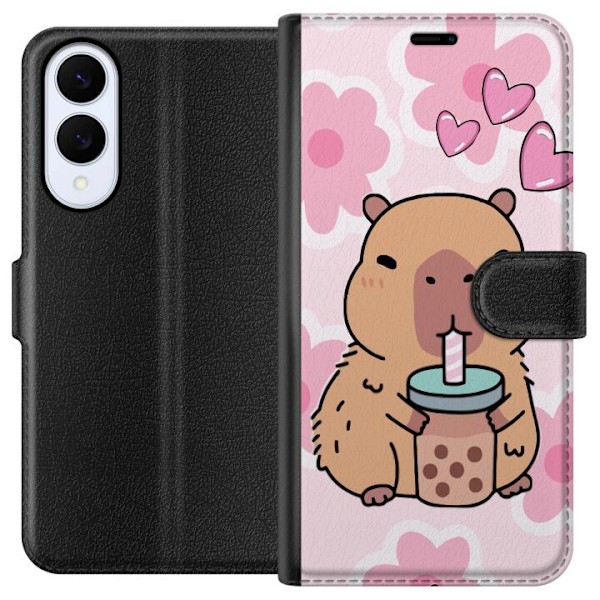 Samsung Galaxy S25 Edge Tegnebogsetui Kawaii Capybara Hjerte A