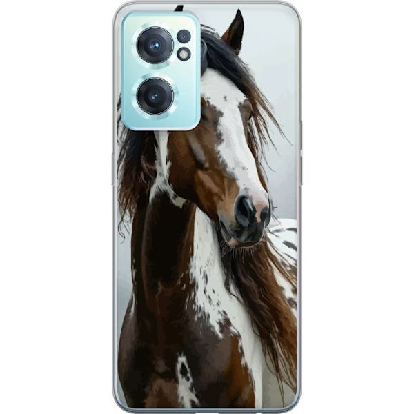 OnePlus Nord CE 2 5G Genomskinligt Skal Häst Djurmotiv Grafisk Design Natur Kraftfullt Motiv Populär Väggkonst Djurtema Ridning
