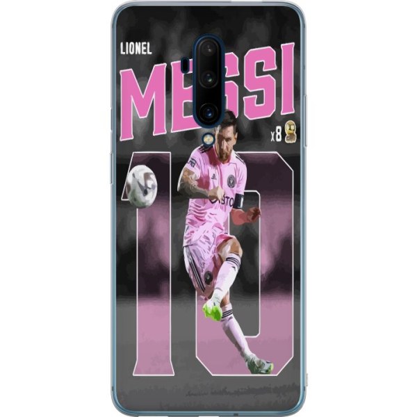 OnePlus 7T Pro Genomskinligt Skal Lionel Messi - Rosa