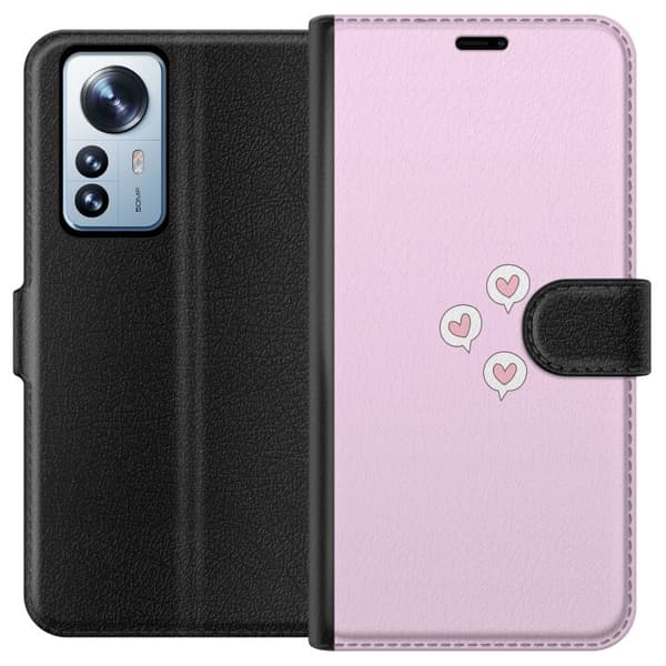 Kompatibel Tegnebogsetui til Xiaomi 12 Pro Hjerter i bobler