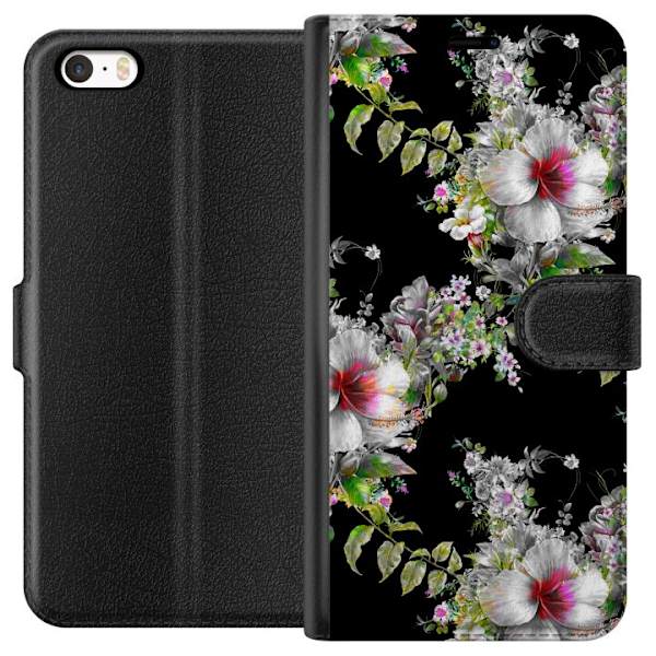 Apple iPhone 5 Lompakkokotelo Kukkanäyttö