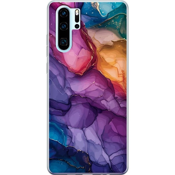 Huawei P30 Pro Gjennomsiktig deksel Fargerike steiner