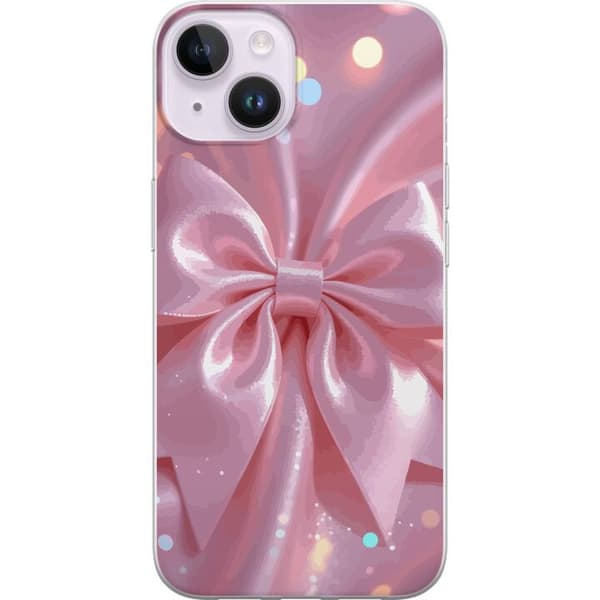 Kompatibelt Mobildeksel til Apple iPhone 14 Rosa silkerosett – Elegant glitrende bånd med lyseffekter
