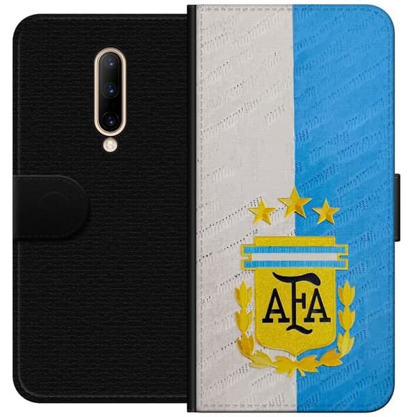 Kompatibel Tegnebogsetui til OnePlus 7 Pro Argentinas fodboldforbund AFA med blå og hvide farver blå