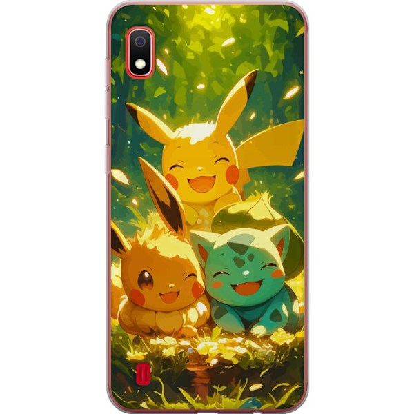 Samsung Galaxy A10 Genomskinligt Skal Pixelmonster spelstil – färgstark design för retroälskande gamers