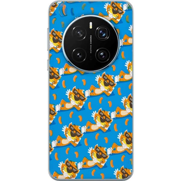 Kompatibelt Mobildeksel til Honor Magic7 Pro Mønster med Chester Cheetah og ostebåter blå