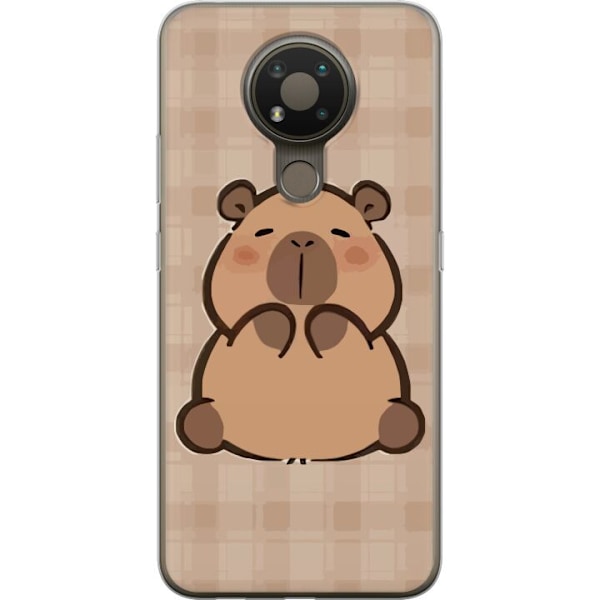 Nokia 3.4 Läpinäkyvä kuori Mobilskal kawaii capybara flera figurer japansk stil