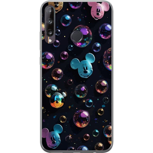 Huawei P40 lite E Genomskinligt Skal Musse Pigg Disney Bubblor Design Roligt Motiv Populär Disneyfigur Tecknad Serie Barnklassiker