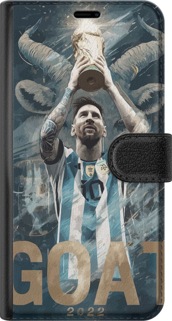 Kompatibelt Plånboksfodral till Apple iPhone 8 Plus Messi lyfter pokalen blå