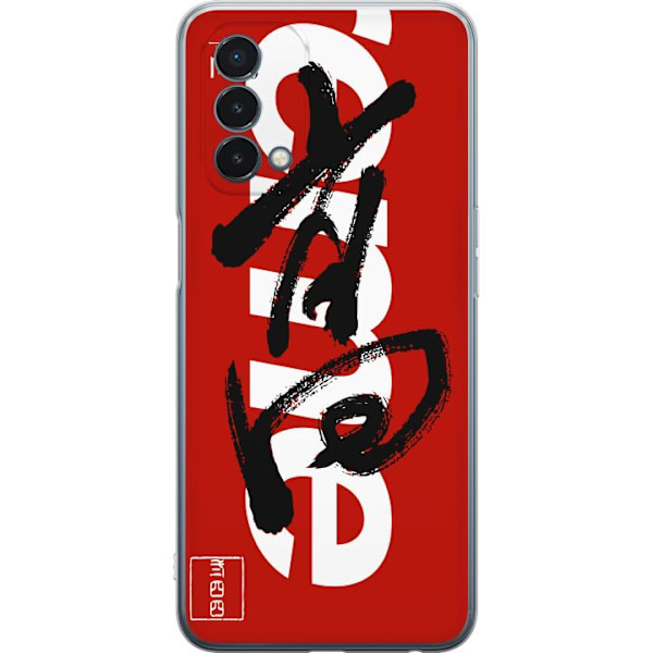 OnePlus Nord N200 5G Läpinäkyvä kuori Supreme Punainen Graffiti Katupukeutuminen Suunnittelu Muotikuvake Trendikäs Graffiti Kuviointi Suosittu Urb