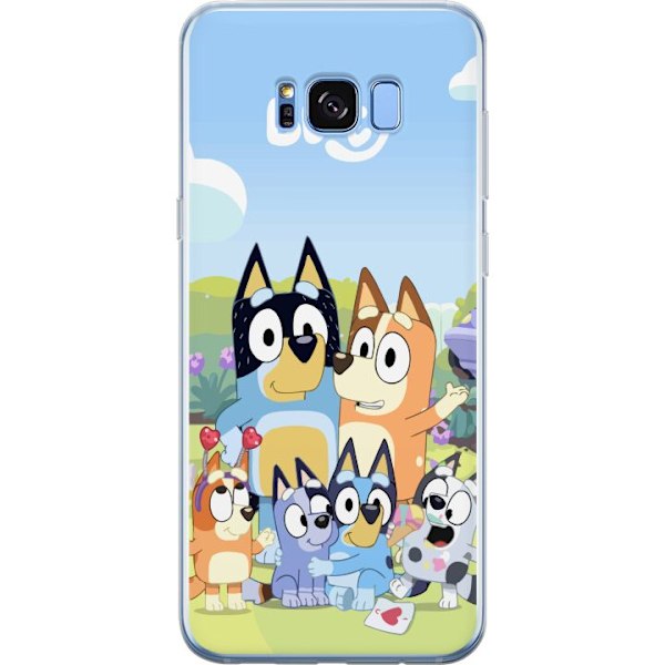 Samsung Galaxy S8+ Genomskinligt Skal Bluey mobilskal med hela familjen i färgglad design