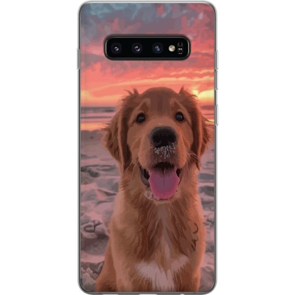 Samsung Galaxy S10 Läpinäkyvä kuori Koira