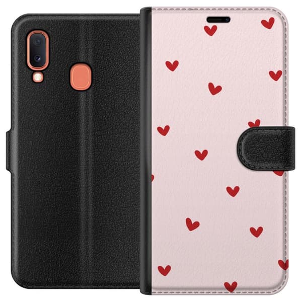 Kompatibelt Lommeboketui til Samsung Galaxy A20e Hjerter