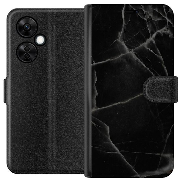 OnePlus Nord CE 3 Lite Lompakkokotelo Musta marmori
