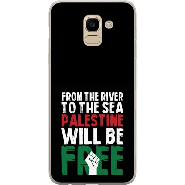 Samsung Galaxy J6 Genomskinligt Skal Free Palestine – politiskt statement med kraftfullt grafiskt uttryck