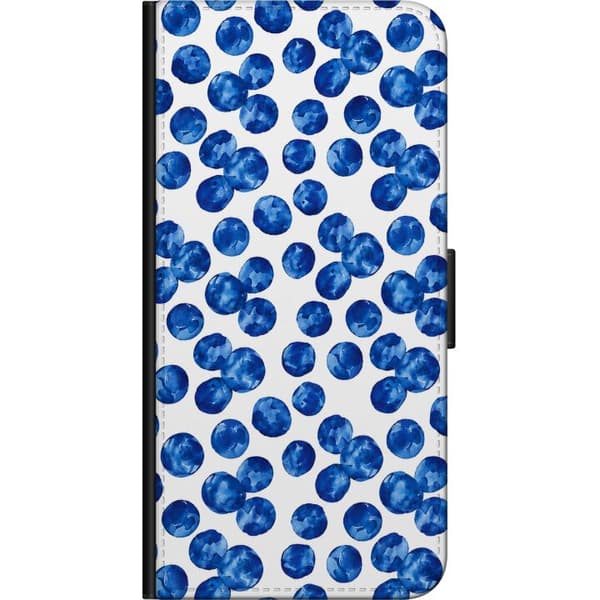 Kompatibel Tegnebogsetui til Xiaomi Redmi Note 9S Blåhvide akvarelprikker hvid