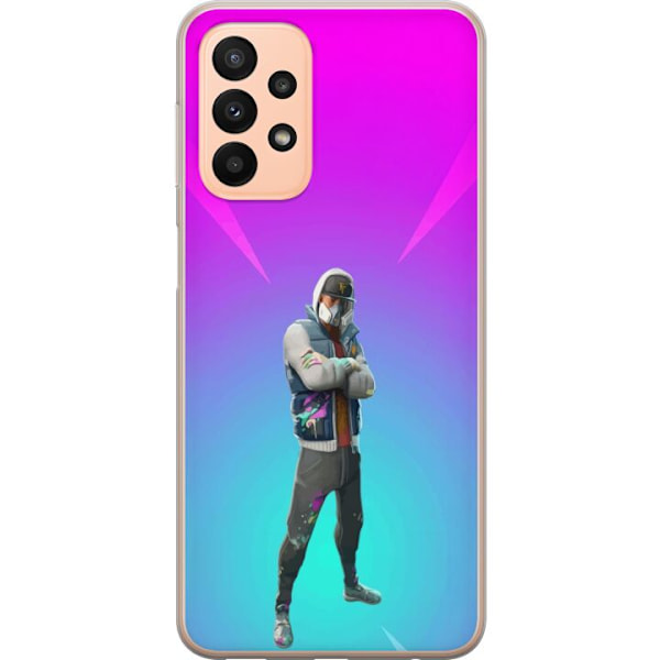 Samsung Galaxy A23 5G Läpinäkyvä kuori musta ritari fortnit