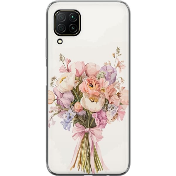 Huawei P40 lite Genomskinligt Skal Mobilskal med färgglad blombukett i romantisk stil