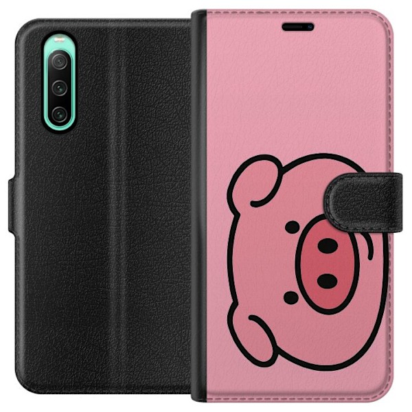 Sony Xperia 10 IV Tegnebogsetui Kawaii Piggy