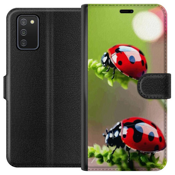 Samsung Galaxy A02s Lompakkokotelo Leppäkerttu Hyönteinen Onni Symboli Luontoaihe Suosittu Graafinen Motiivi Koristelu Kesäkiertue