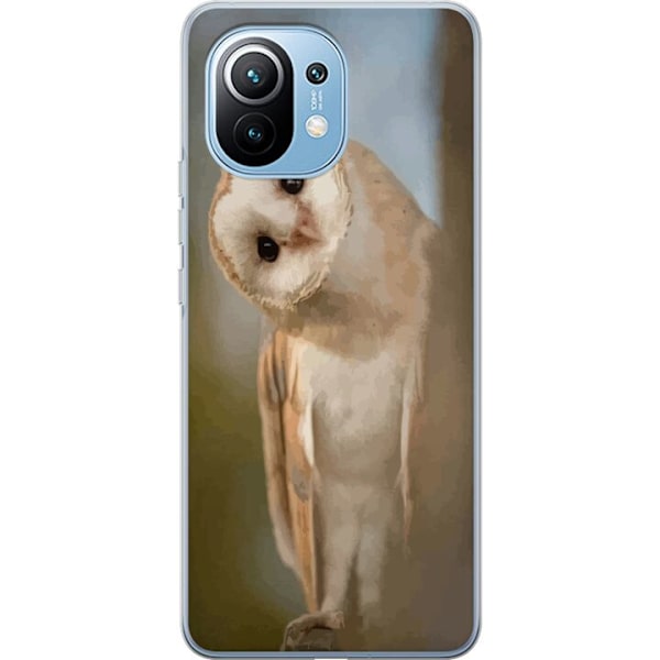 Xiaomi Mi 11 Läpinäkyvä kuori Uggla Utelias Katse Lintumotiivi Metsä Luonto Grafinen Suunnittelu Suosittu Motiivi Eläin Teema Koriste