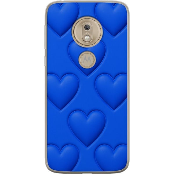 Motorola Moto G7 Play Läpinäkyvä kuori Siniset Sydämet