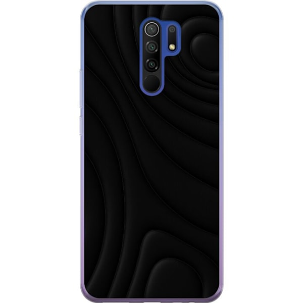 Xiaomi Redmi 9 Gjennomsiktig deksel Svarte Bølger