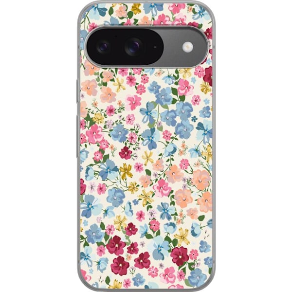 Google Pixel 9 Gennemsigtig cover Blomster