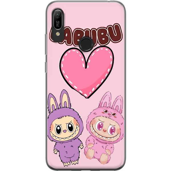 Huawei Y6 (2019) Gennemsigtig cover Labubu Pink Monster