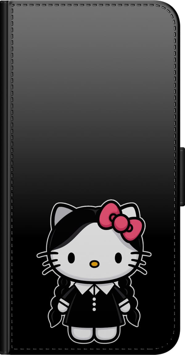 Kompatibel Tegnebogsetui til Samsung Galaxy Note10+ Sort flettet kat - Sort motiv med rosetkat som flettefigur. sort