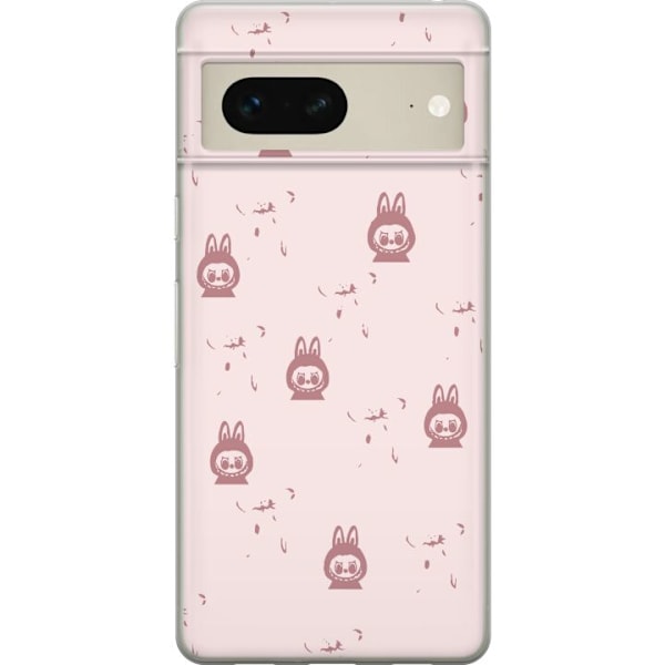 Google Pixel 7 Läpinäkyvä kuori Labubu Neon Pop - Neonväri