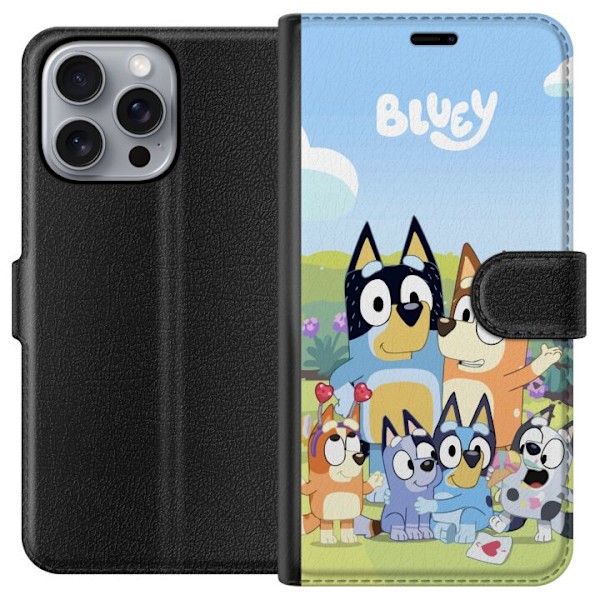 Apple iPhone 16 Pro Max Plånboksfodral Bluey mobilskal med hela familjen i färgglad design