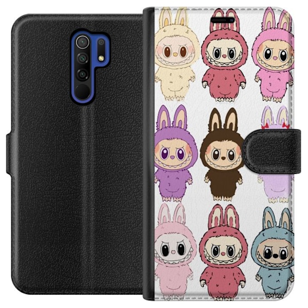 Xiaomi Redmi 9 Plånboksfodral Labubu Pink Monster – Popkonst med Kawaii-touch