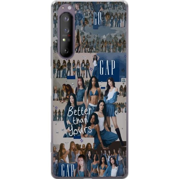 Kompatibelt Mobilskal till Sony Xperia 1 II KATSEYE denim collage blå