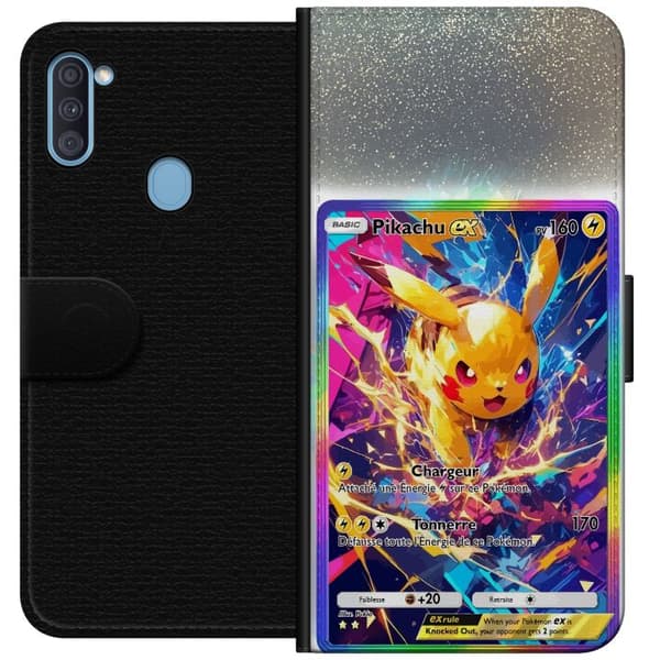Kompatibelt Plånboksfodral till Samsung Galaxy A11 Pikachu gul