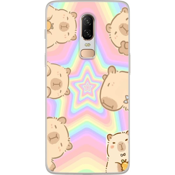OnePlus 6 Läpinäkyvä kuori Kawaii Capybara Galaxy Söpö An