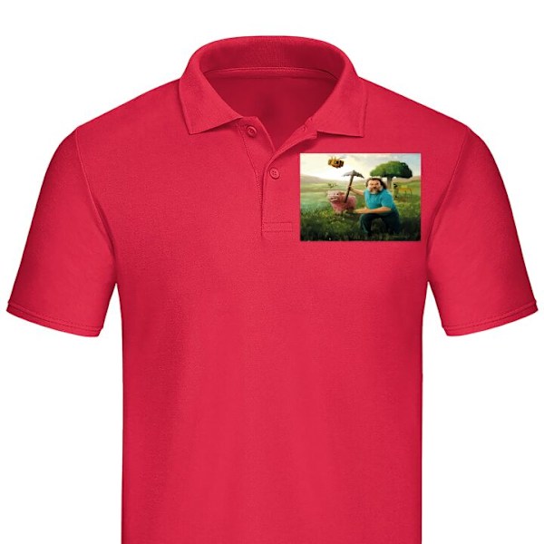 Poloshirt til Voksen | Elegant Poloshirt A Minecraft Movie Rød Lille