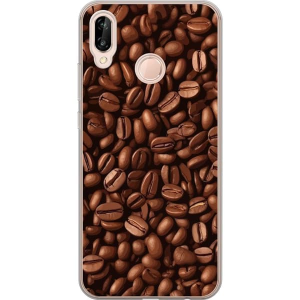 Kompatibelt Mobildeksel til Huawei P20 lite Kaffebönor närbild brun