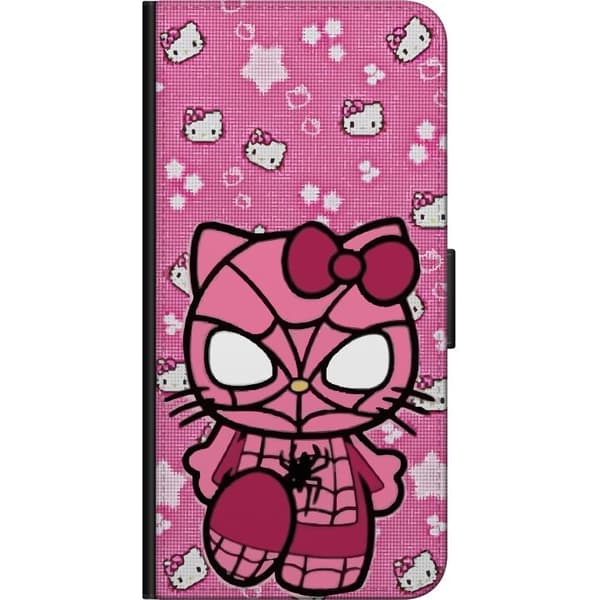 Kompatibelt Lommeboketui til OnePlus 8 Rosa katt i spindeldräkt rosa