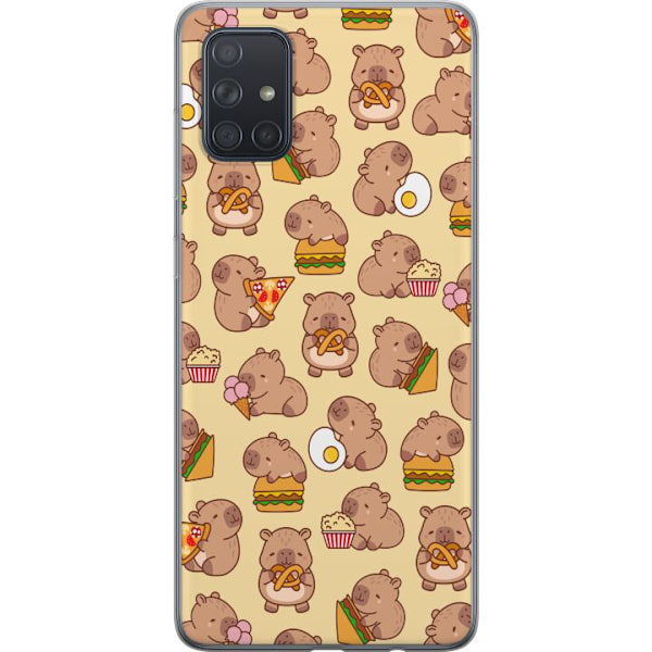 Samsung Galaxy A71 Läpinäkyvä kuori Kawaii capybara puhelinkotelo useilla söpöillä hahmoilla