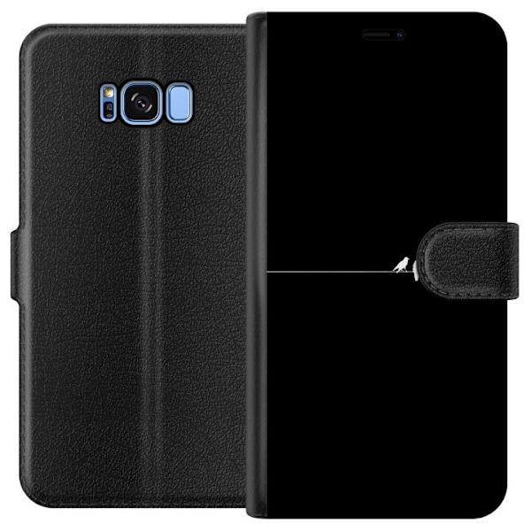 Samsung Galaxy S8 Lompakkokotelo Minimalistiset linnut musta