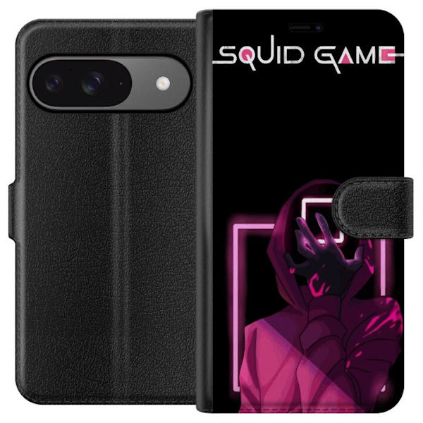 Google Pixel 9 Pro Lompakkokotelo Squid Game Teema Suosittu Sarja Motiivi Graafinen Ikoninen Suunnittelu Aasialainen Popkulttuuri Jännitys Draama