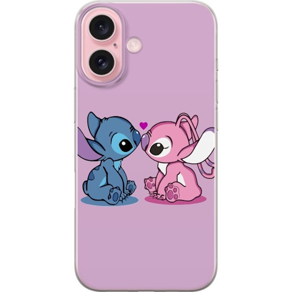 Apple iPhone 16 Läpinäkyvä kuori Stitch-Rakkaus