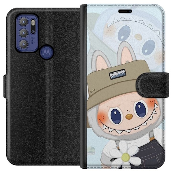 Motorola Moto G60S Tegnebogsetui Labubu med hat - Pop Mart fig